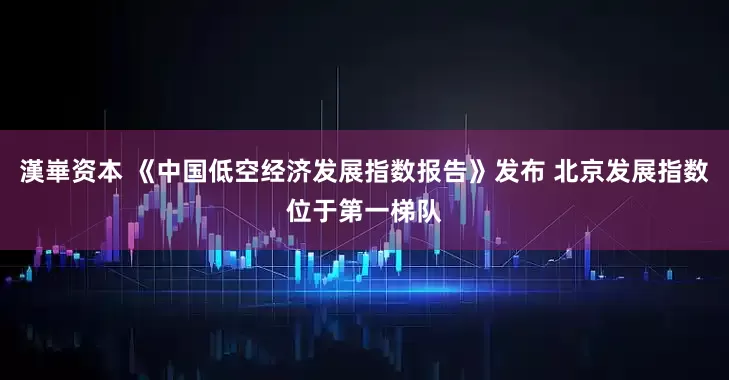 漢崋资本 《中国低空经济发展指数报告》发布 北京发展指数位于第一梯队